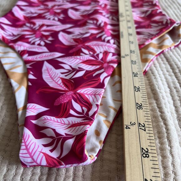 Sweet Honey Hawaii Reversible One Piece Swimsuit Women Medium Monstera Floral - Picture 8 of 9